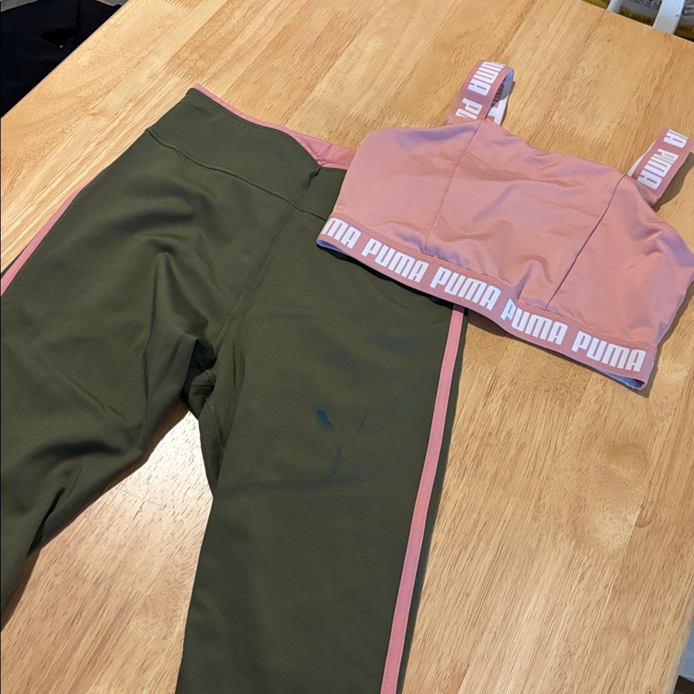 Puma Pink and Olive Activewear Set